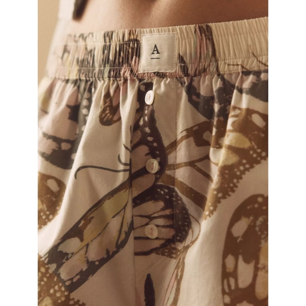 Anthropologie Pajama Short Wren Boxer Medium Sleep Bottom Butterfly Cotton New - Picture 3 of 7